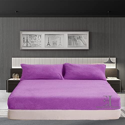 Teddy Fleece Fitted Bed Sheet Extra Deep 30cm Teddy Fleece Warm and Cosy Mid Blue Fitted Bed Sheet Double 135cm x 190cm + 30cm Approximate