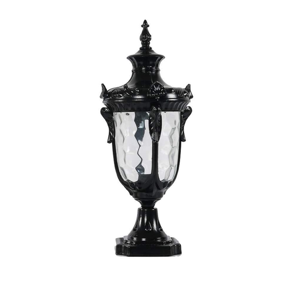 QUSYZD Post Light Outdoor Garden Led Waterproof Deck Fence Lights Villa Gate Light Household Decking Pillar Lamp Pathway Patio Landscape Lighting,Black-H 52CM