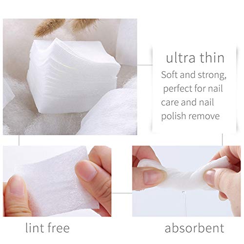 1000 Pcs Ultra Thin Makeup Facial Cotton Pads, Soft Lint Free Dry Nails/Lips/Eyes Polish Remover Pads, Square Cosmetic Beauty Cotton Pads, Non-Woven Cotton Makeup Remover #TOP4