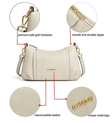 DORIS&JACKY Leather Shoulder Handbags For Women Medium Designer Crossbody Purse And Bags With Two Detachable Straps2