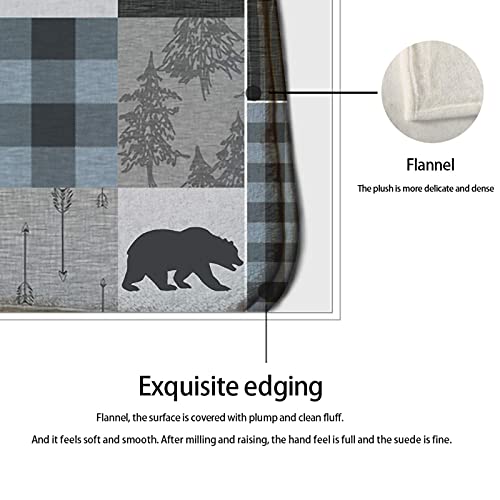 Jefuzh 4Pcs Retro Rustic Lodge Bear Moose Deer Shower Curtain Sets With Rugs,Toilet Lid Cover Carpet And Bath Mat, Bathroom Theme Set With Shower Curtain And 12 Hooks #TOP6