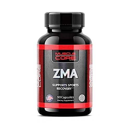 Muscle Core ZMA (Zinc Magnesium and Vitamin B-6) for Immune Support Muscle Recovery and Endurance Supplement for Men & Women 90 Capsules