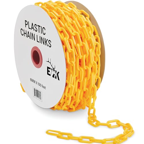 Elk PLASTIC-CHAINLINKS Weatherproof Yellow Plastic Safety Barrier Chain Link cover