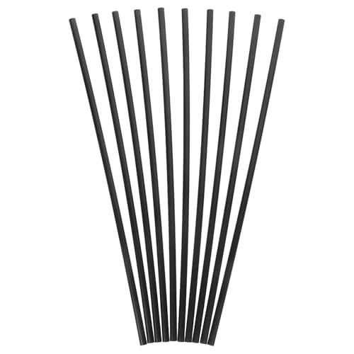 10 bâtonnets en polyoxyméthylène noirs cylindriques de 10 cm