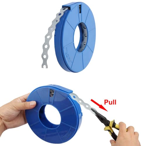 Aoof Pipe Strip Galvanized 30Ft Perforated Metal Hanger Straps Metal Strapping With Holes ½ Inches Width,For Pipe Fixing #TOP2