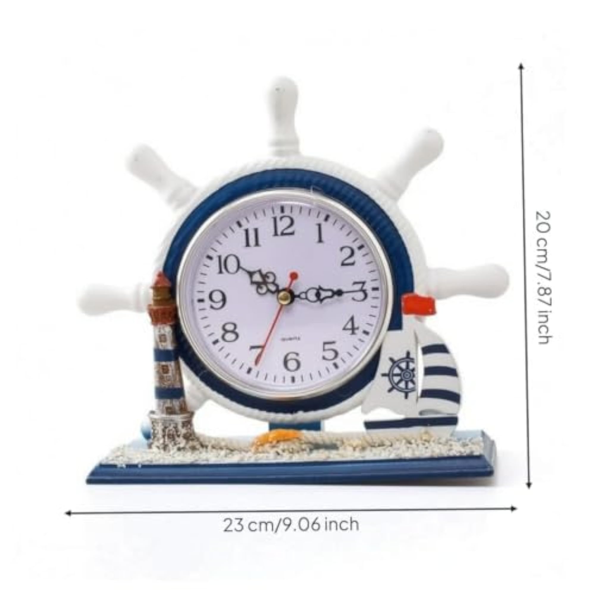 Nautical Ship Wheel Clock, Coastal Design