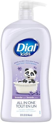 Dial Kids Lavender 3-in-1 Body + Hair + Bubble Bath, Body Wash, 32 Fl Oz