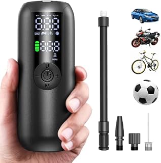 COPIC Electric Bike Pump Cordless Tyre Inflator 150PSI 2*2000mAh Battery tyre pump Rechargeable Air Compressor Auto-Off with Presta and Schrader for Cars, Motorcycles, Bicycles, Balls, Scooter