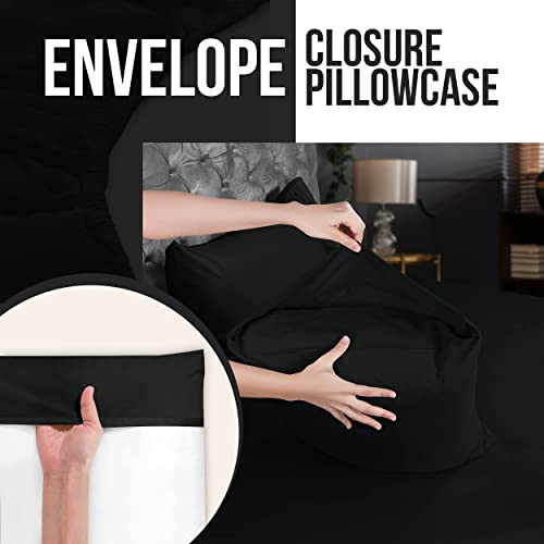 Utopia Bedding Queen Pillow Cases - 4 Pack - Envelope Closure - Soft Brushed Microfiber Fabric - Shrinkage and Fade Resistant Pillow Covers Queen Size 20 X 30 Inches (Queen, Black) - Image 5