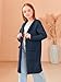 Girls Hooded Long Cardigan Kids Fashion Open Front Knit Sweater Outerwear Coat 5-14 Years Navy Blue