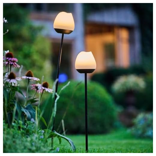 Lumix® Solar Flowers 1x Solarleuchte für Außen Garten von Krinner innenliegendes Solarpanel, IP44, Auto EIN/AUS mit RGB, Auto Change und neutralem LED Licht, Gartenleuchte Rosy 1 Stück