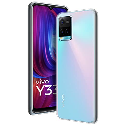 Image of Fashionury Crystal Clear Case for Vivo Y33s / Y33T / Y21 / Y21s | Yellowing Resistance | Transparent TPU Silicone | Raised Camera Lips | Slim Transparent Cover