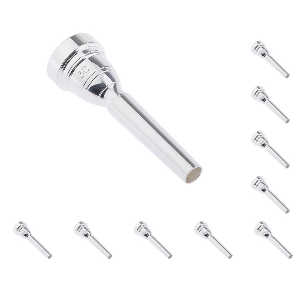 10 Set 3C/5C/7C Mundstück für Bb Trompete Kupfer Mehrzweckdüse 3C Silber