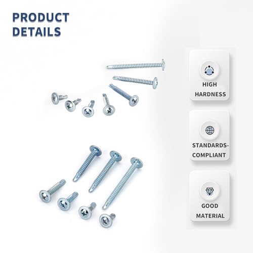 QOOSIKICC 175 Pcs Self Tapping Screws for Metal Wood & Plastic, Self Drilling Tek Screw Assortment Kit - Image 4
