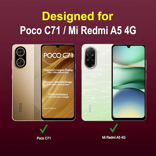 Image of Zapcase Back Case Cover for Poco C71 | Compatible for Poco C71 Back Cover | Liquid Silicon Magic Case with Camera Protection | Plum