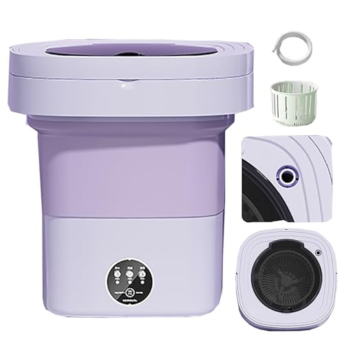 Portable Washing Machine, Mini Washing Machine Foldable, 15l Large Capacity, for Camping, Rv, Travel, Small Spaces, Lightweight and Easy to Carry (Color : Blue)