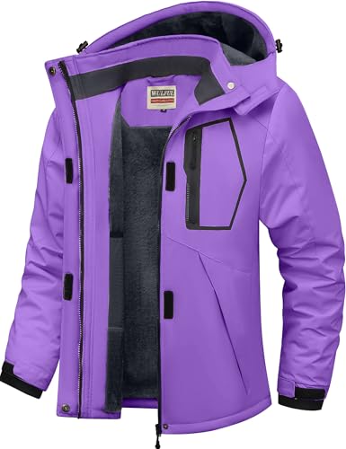 WULFUL Damen Wasserdichte Schneejacke Regenjacke Mountain Winddichter...