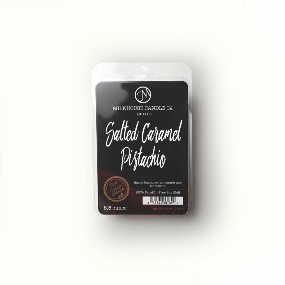 Cera de soja artesanal Milkhouse Candle: recuerdos dulces de caramelo y pistacho