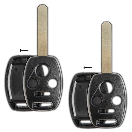 KeylessOption Just the Case Keyless Entry Remote Head Key Combo Fob Shell, Pack of 2