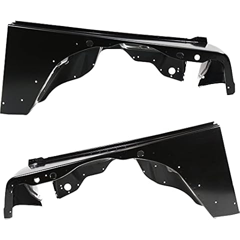 Evan-Fischer Front Fender Set of 2 Compatible With 1997-2006 Jeep Wrangler Primed Steel Driver and Passenger Side Cover