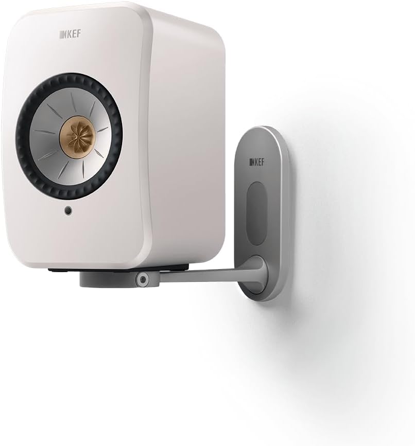 KEF B1 Wall Bracket for LSX and LSX II Active Bookshelf Speakers (Pair), Silver