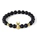 UBeata Batman Charm Bracelets with Matt Agate Beaded Charm 8mm Copper Alloy Handmade Round