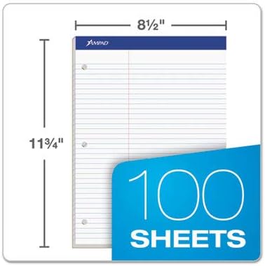 Ampad 20345 Double Sheets Pad, Law Rule, 8 1/2 x 11 3/4, White, 100 Sheets image 4
