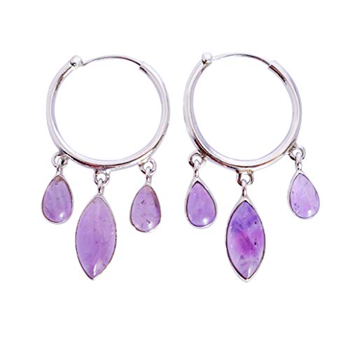 Créoles améthyste argent sterling 925 pour illuminer vos tenues