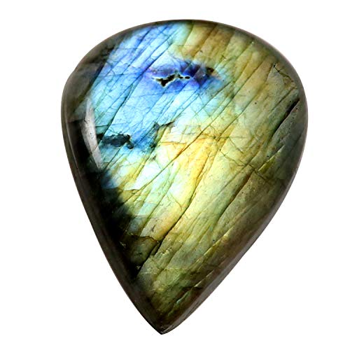 Cabochon en labradorite poire naturelle 33,7 carats Of60-B08TWTWH-DNM contre les reflets ternes