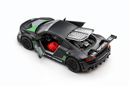 Image of Metal Die-Cast R8 Style Pull Back Race Toy - 1:36 Scale Hot Wheels Car Design | Door & Bonnet -Open Feature | Metal Racing Cars Model | Perfect Birthday Surprise for Kids