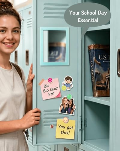 Image of Mymazn Locker Accessories Kit with Magnetic Locker Mirror 2 Packs