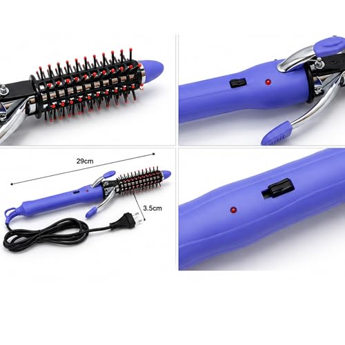 Image of Perfect Automatic Curling Hair | Curler Roller with Revolutionary for Women | Curly Hair Machine Hair Curller Iron | Hair Curler Brush (Blue /Black)