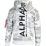Ärmeltasche mit RBF Tape ALPHA INDUSTRIES Back Print Camo Hoody (L, White camo)