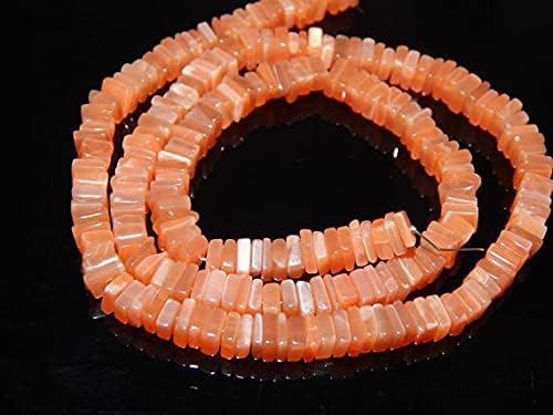 Perles en pierre de lune naturelle Heishi 5x6mm pour création de bijoux haut de gamme - 3