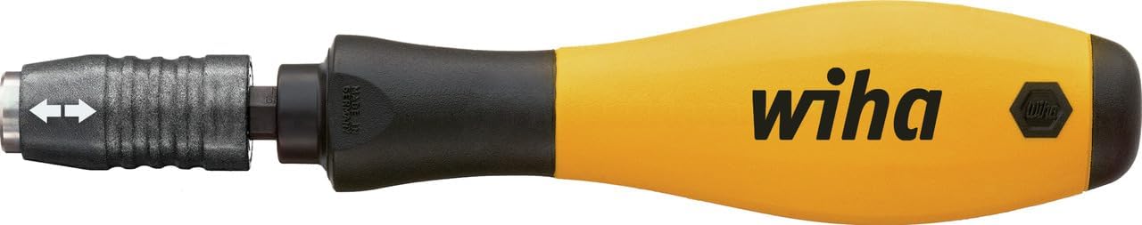 Wiha Screwdriver with Bit Holder SoftFinish® ESD, Mechanically Lockable 1/4 Inch (32161) 148 mm