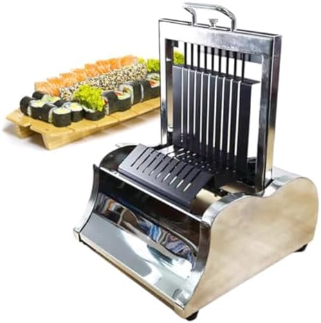 High-Volume Commercial Sushi Roll Slicer - Stainless Steel Cutting Machine for Restaurants & Snack Bars, Perfect for Efficient Sushi Preparation and Service,10 Segments