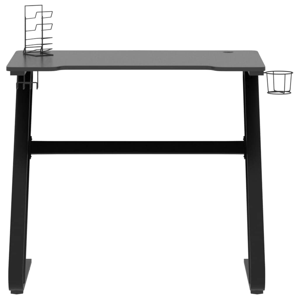 Scrivania,Supporto per stampante,Piccola postazione di lavoro in casa,Scrivania per computer in stile moderno,Scrivania da Gaming con Gambe a Forma di ZZ Nera 90x60x75cm