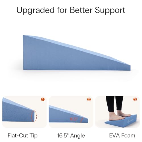 image for StrongTek XL Foam Yoga Wedge Blocks, Blue, Set of 2, 16.5° Incline, 1