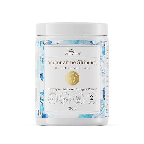 VitaZam Premium Marine Collagen Peptides Powder- Wild Caught Fish, Non-GMO Supports Healthy Skin, Hair, Nails, Joints, and Bones. Hydrolysed Type 1 & 3 Protein. Amino Acids, unflavoured, Easy to Mix.