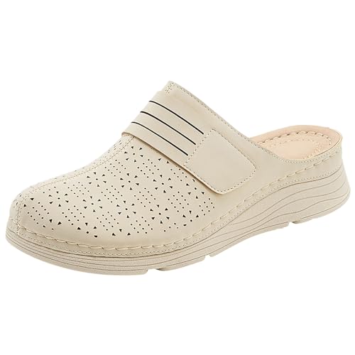 Generisch Sandalen Weiches Fußbett Damen Damen-Hausschuhe Flach Badelatschen Damen Pantoletten Leder Flipflops Damen Badeschuhe lustig Schuhe für Geschwollene Füße Favorite Slippers At ease mit Absatz thumbnail