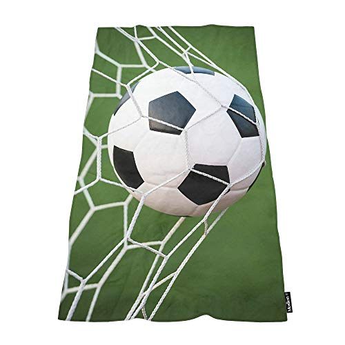 Moslion Soft Bath Towels Shoot Soccer Ball Comfy Bathing/Beach/Camping Towel for Women Men Girls Boys Large Size 64x32 Inches