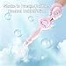 Magic Fog Bubble Wand, Rechargeable Elastic Bubble Machine with Lights & Music, Christmas Birthday Suitable for All Ages Gifts (Pink)