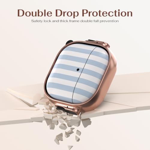 Image of for AirPods 4 Case with Safety Lock, Magsafe Compatible, Blue White Stripes