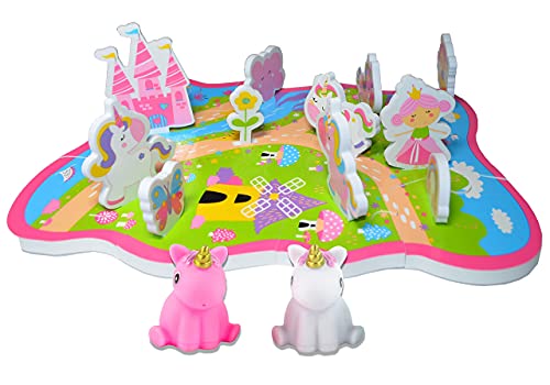 Buddy and Barney Bath Unicorn World Activity Set | Light up Floating Bath Toys for Toddlers | Set of 12 Floating Jigsaw Puzzle, 12 Foam Bath Stickers and Unicorn Water Squirter with Mesh Storage Bag