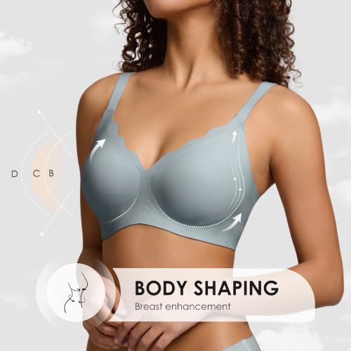 Image of Seamless Wireless Bra for Women with Support - No Underwire Full Coverage Push Up Comfort Bras - Back Fat Smoothing Bralettes