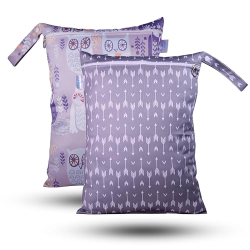 Image of Chic Buddy Waterproof Wet Bag, Swimming Bag for Kids and Adults - Reusable Dry Bag for Travel, Beach, Pool, Gym, Diapers, Wet Swimsuits, Toiletries (Modern Rustic, 30x40cm,Single Compartment)