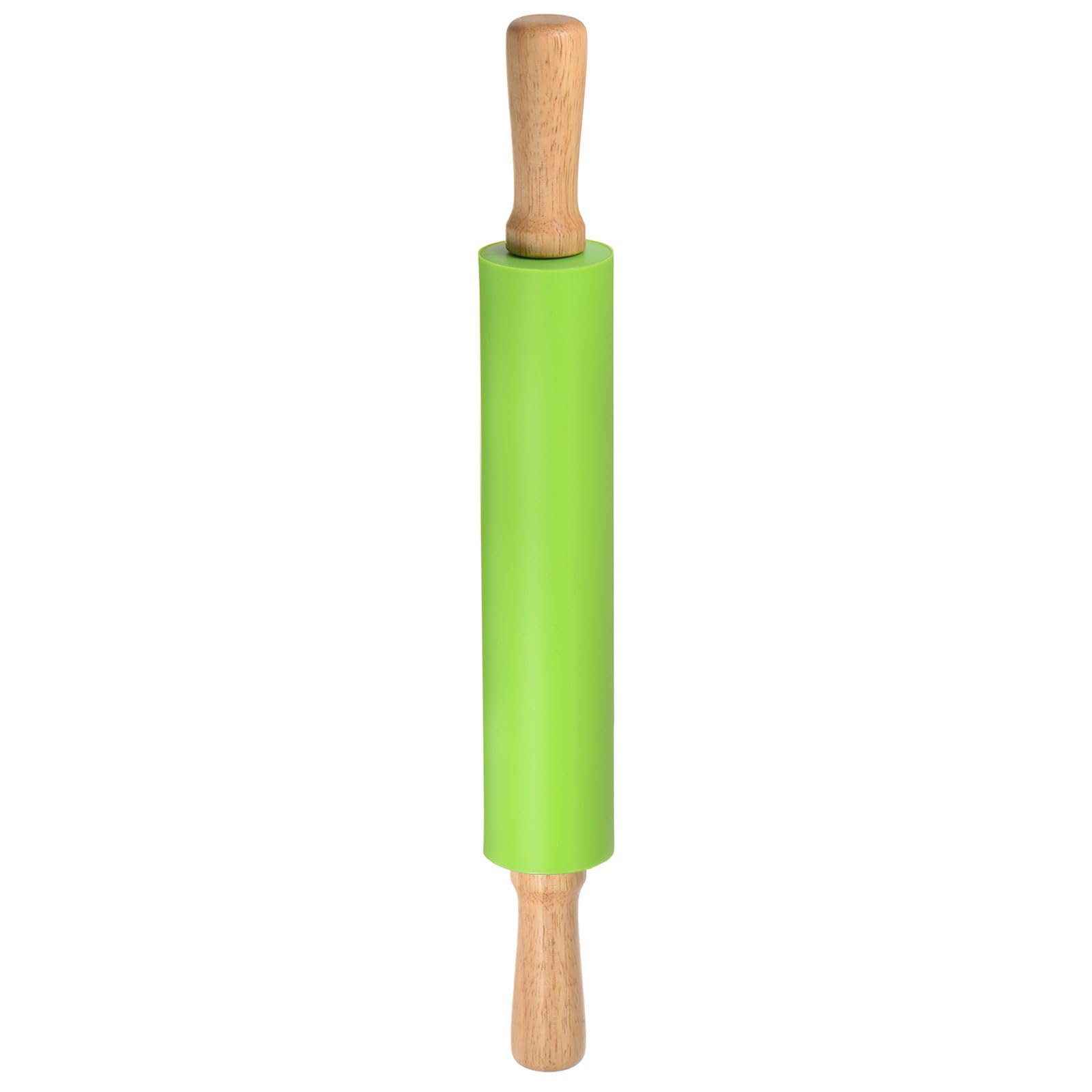 sourcing map Silicone Rolling Pins for Baking 17 Inch Wooden Handle Non Stick Rolling Pin Small Roller Playdough Rolling Pins for Dough Pizza Pastry Fondant Kitchen, Green