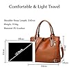 FANDARE Leichte Handtschasche Vintage Schultertasche Damen Umhängetasche Frauen Schulranzen PU Leder Wasserdicht für Shopper Reisen Arbeitstasche Messenger Tote Bags Braun #2