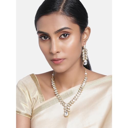 Image of Peora Traditional Crystal Necklace & Jewellery Set Gift for Women