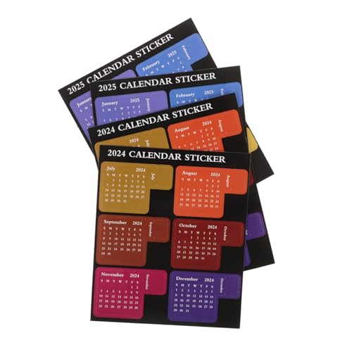 OUNONA 2セット 年対応月間カレンダーステッカー 自己粘着式で目立インデックス付 便利な付箋プで計画やメモに